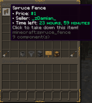 Auction House Menu